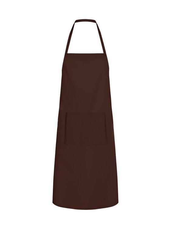 Einfache Schürze mit Tasche - BR - Braun