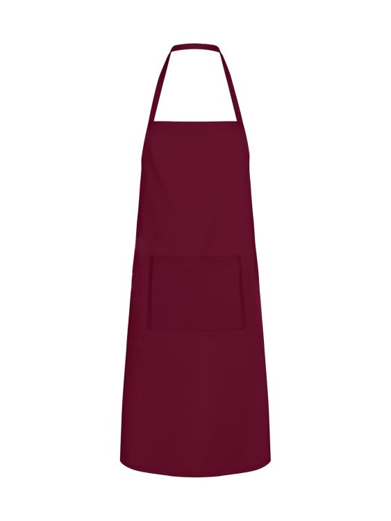 Einfache Schürze mit Tasche - BU - Burgunder