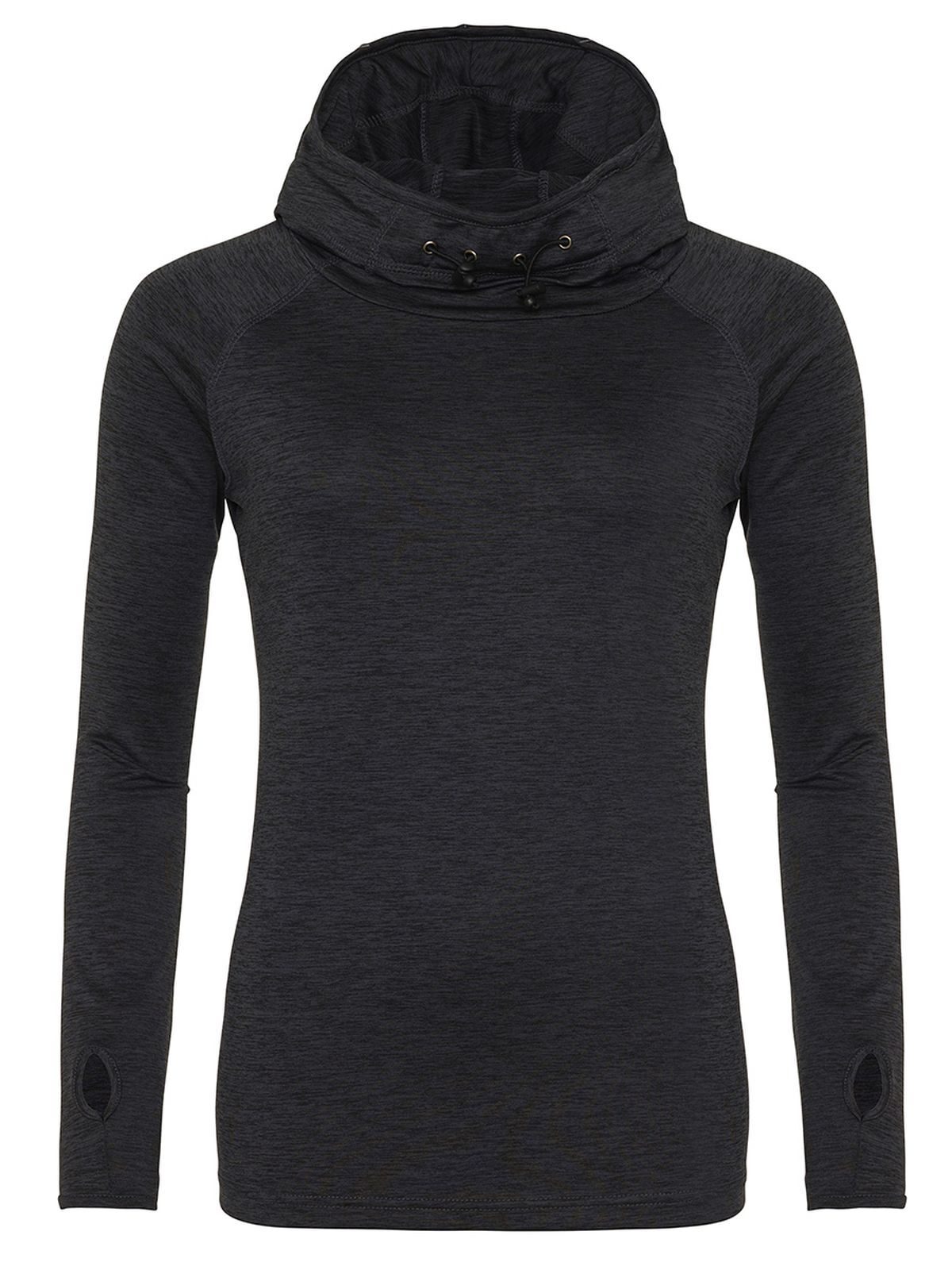 Cooles Damen-Top mit Wasserfallausschnitt - BSM - BLACK SLATE MELANGE