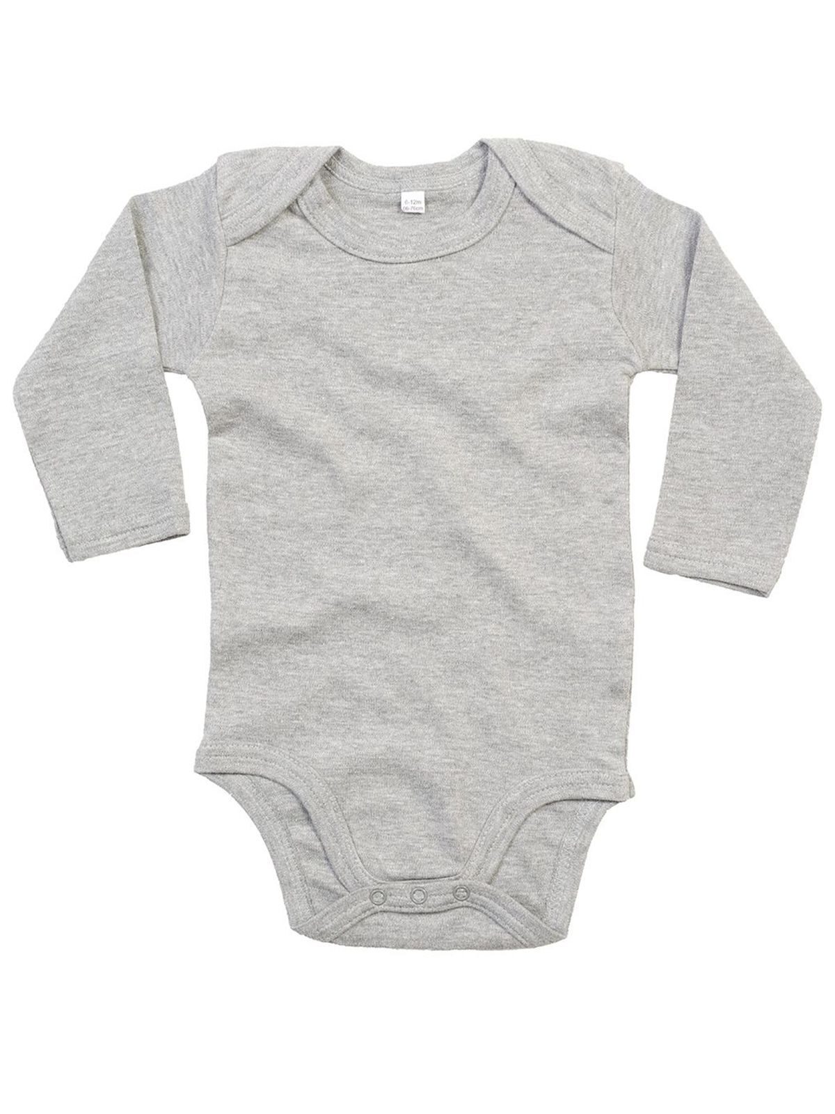 Baby-Langarmbody - HGM - Heather Grey Melange