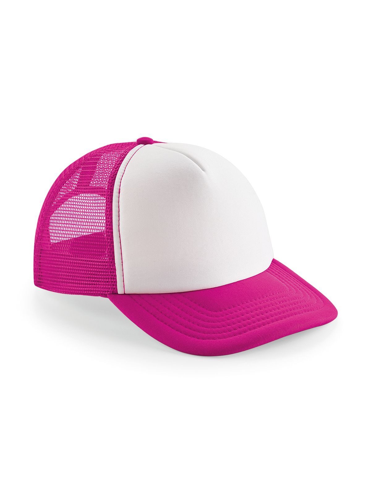 Vintage Snapback Trucker Cap - FUSW - Fuchsia/Weiß