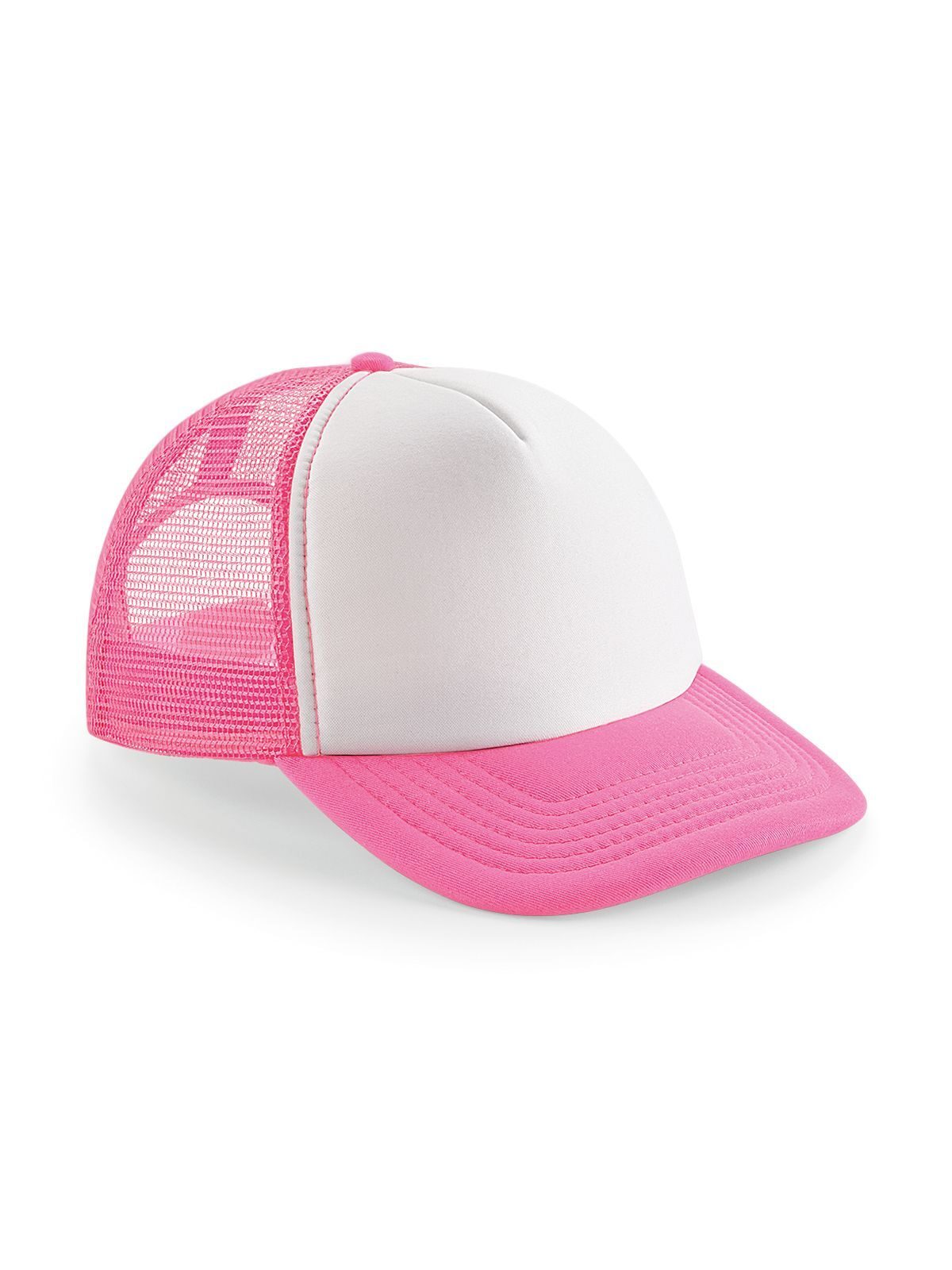 Vintage Snapback Trucker Cap - FLPWH - Fluoreszierendes Rosa/Weiß
