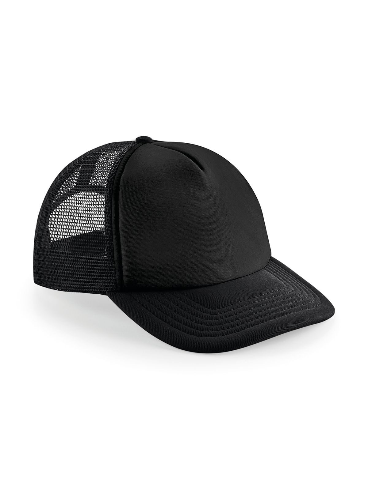 Vintage Snapback Trucker Cap - BLKB - Schwarz/Schwarz
