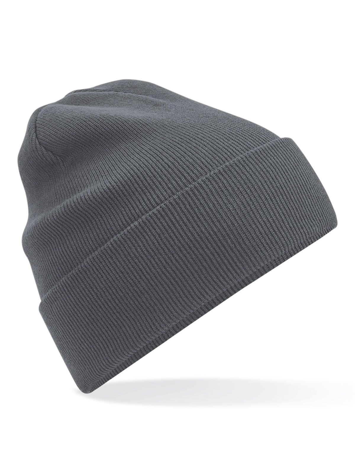 Original Beanie aus Bio-Baumwolle mit Umschlag - GPH - Graphitgrau