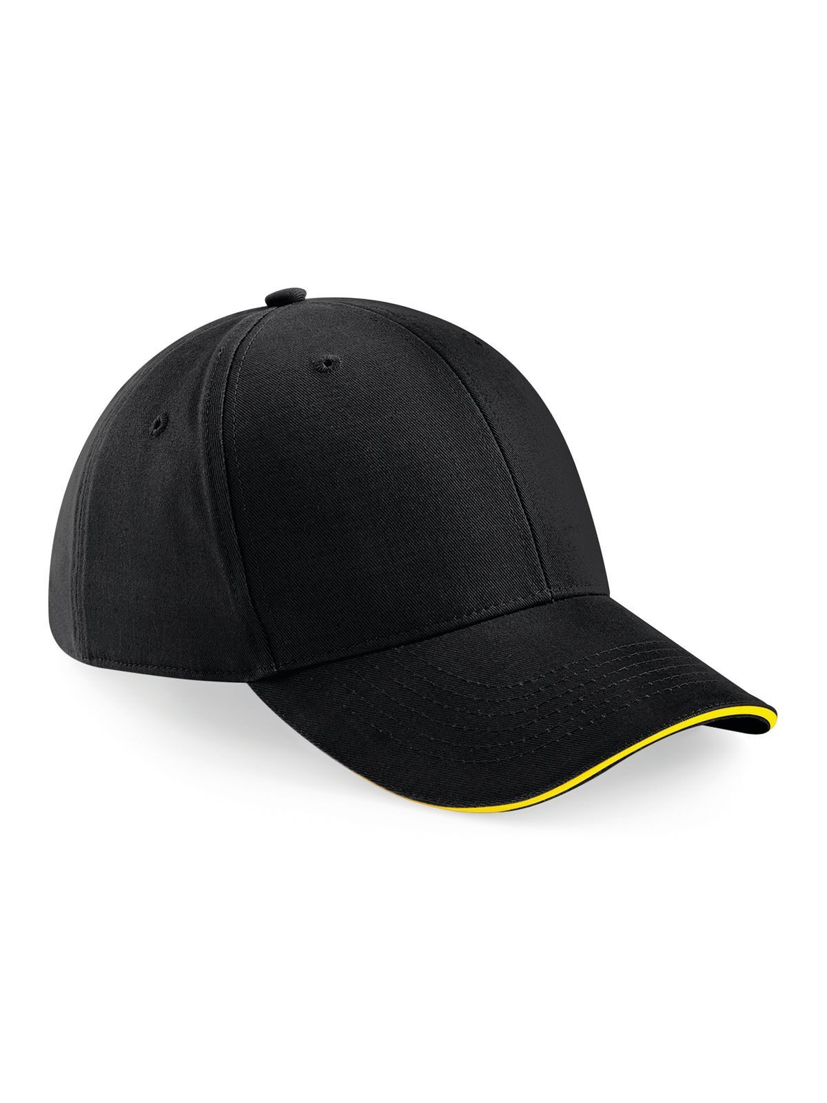 Athleisure 6 Panel Cap - BLKY - Schwarz/gelb