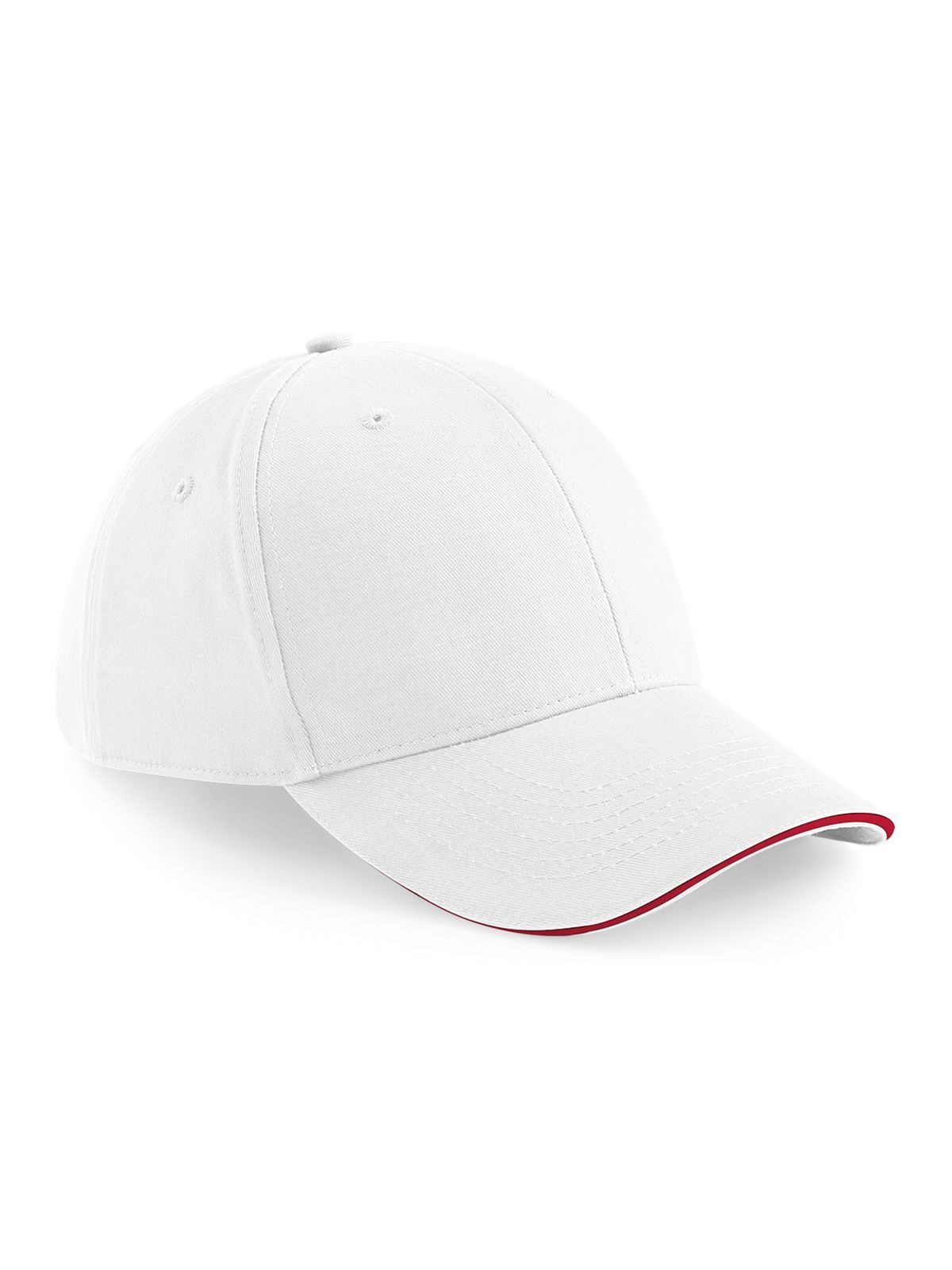 Athleisure 6 Panel Cap - WHIC - Weiß/klassisches Rot