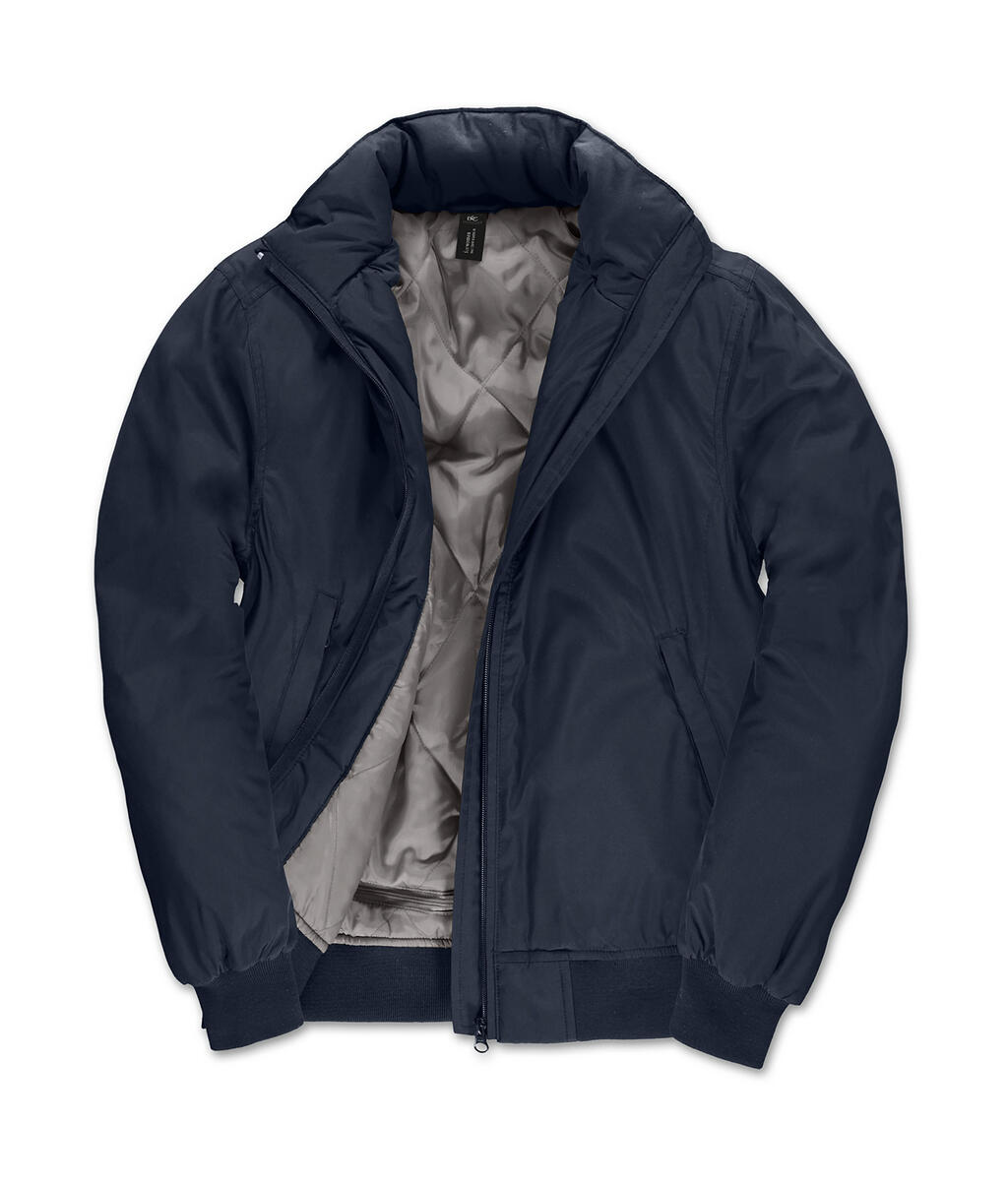 Damenjacke Rundhals-Bomber - 255 - Marineblau/Warmes Grau