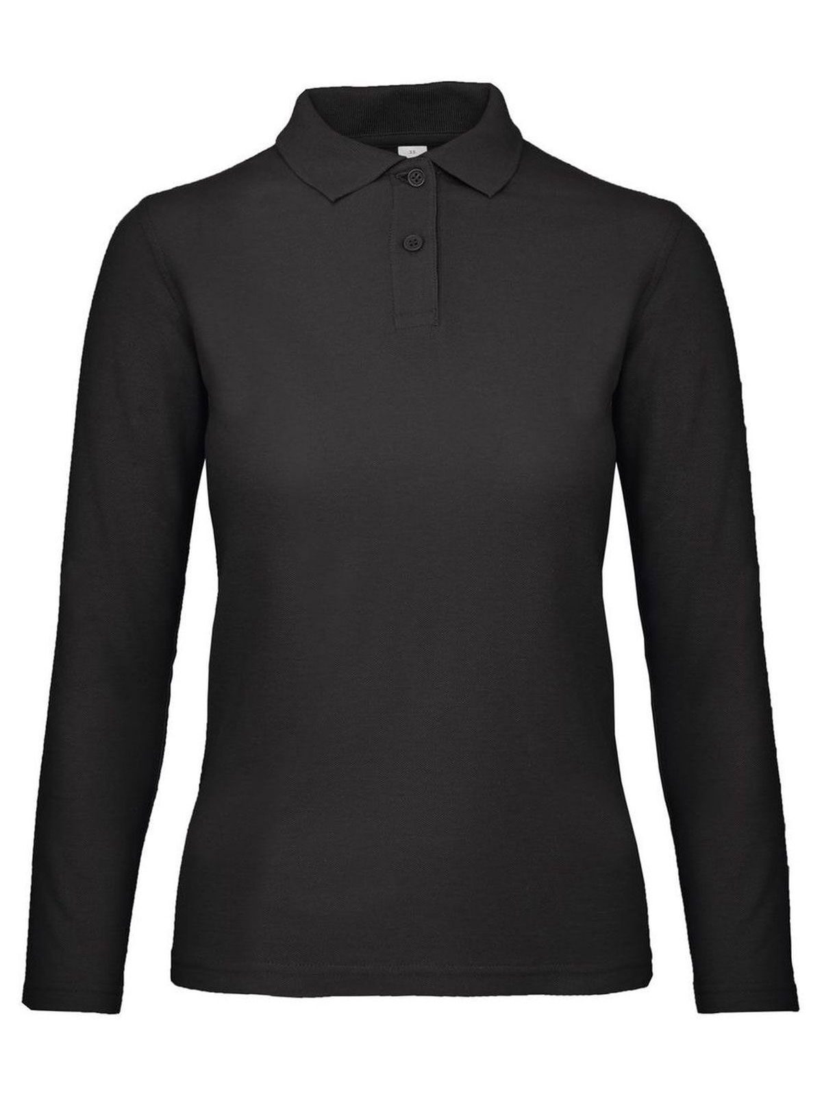 Damen-Langarmpolo ID.001 - BL002 - Schwarz