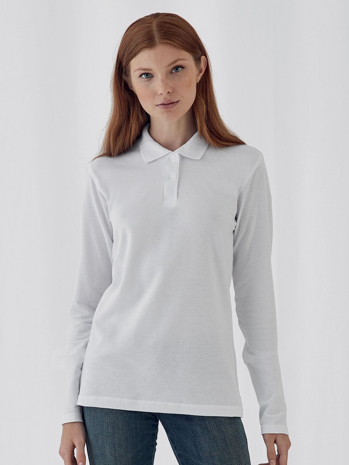 Damen-Langarmpolo ID.001