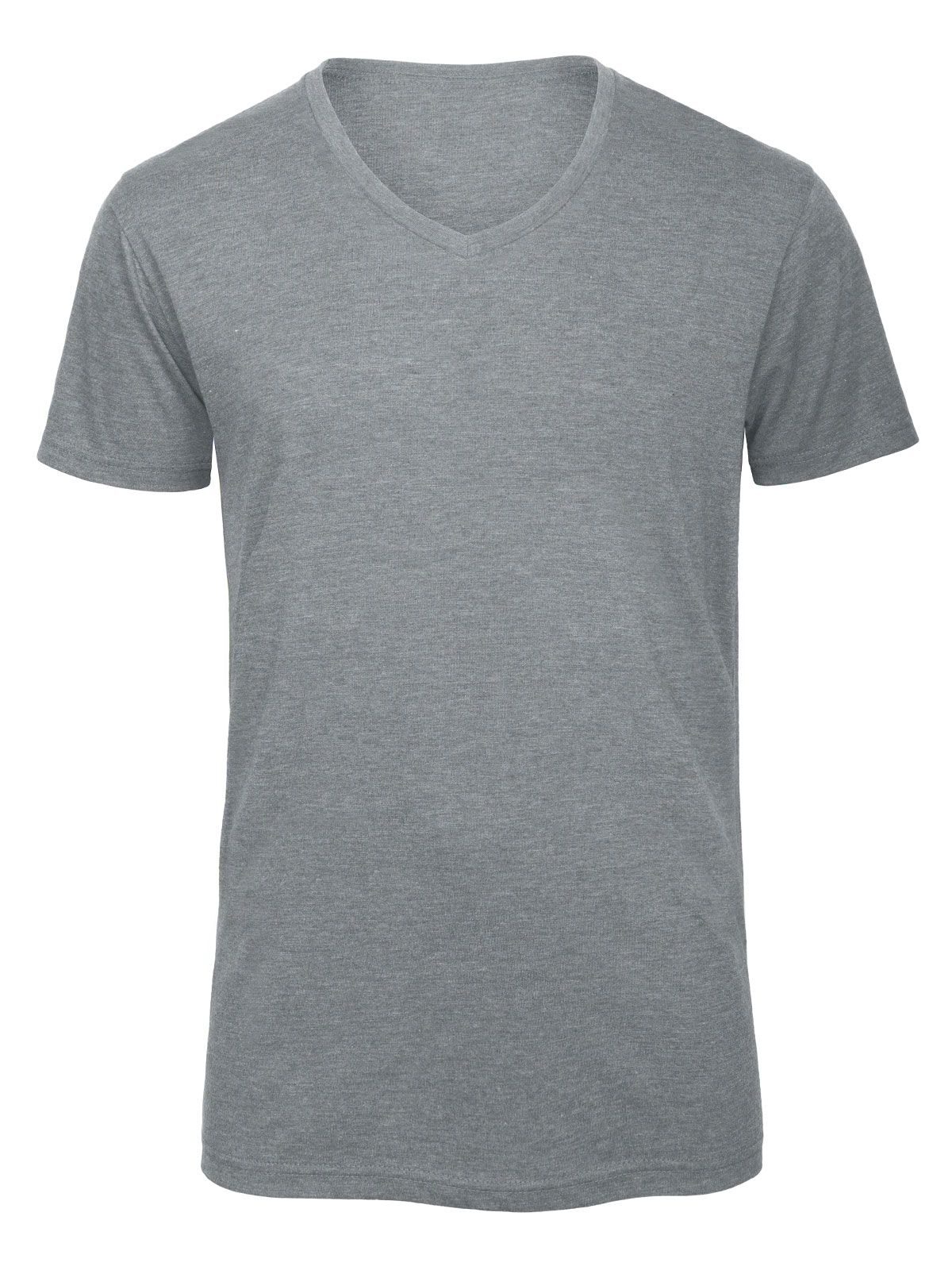 Herren-T-Shirt mit V-Ausschnitt aus Triblend-Material - HL613 - Hellgrau meliert