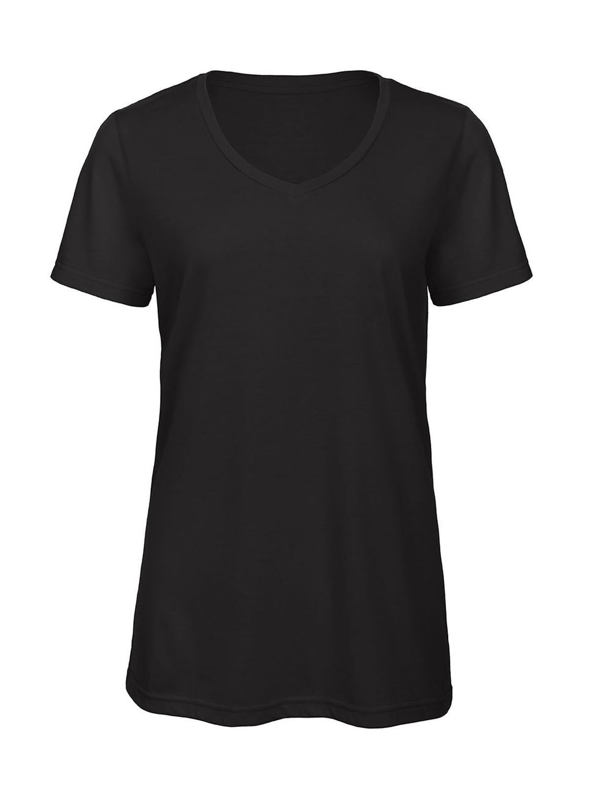 Damen-T-Shirt mit V-Ausschnitt aus Triblend-Material - BL002 - Schwarz