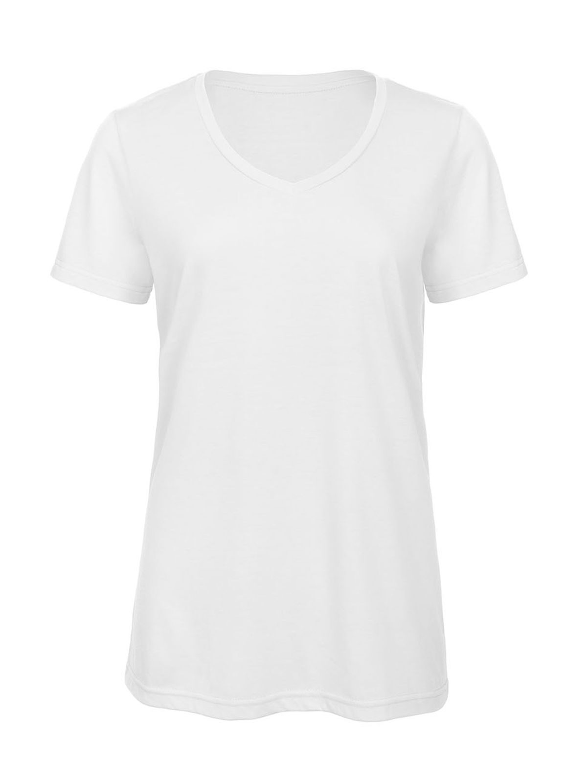 Damen-T-Shirt mit V-Ausschnitt aus Triblend-Material - WH001 - Weiß
