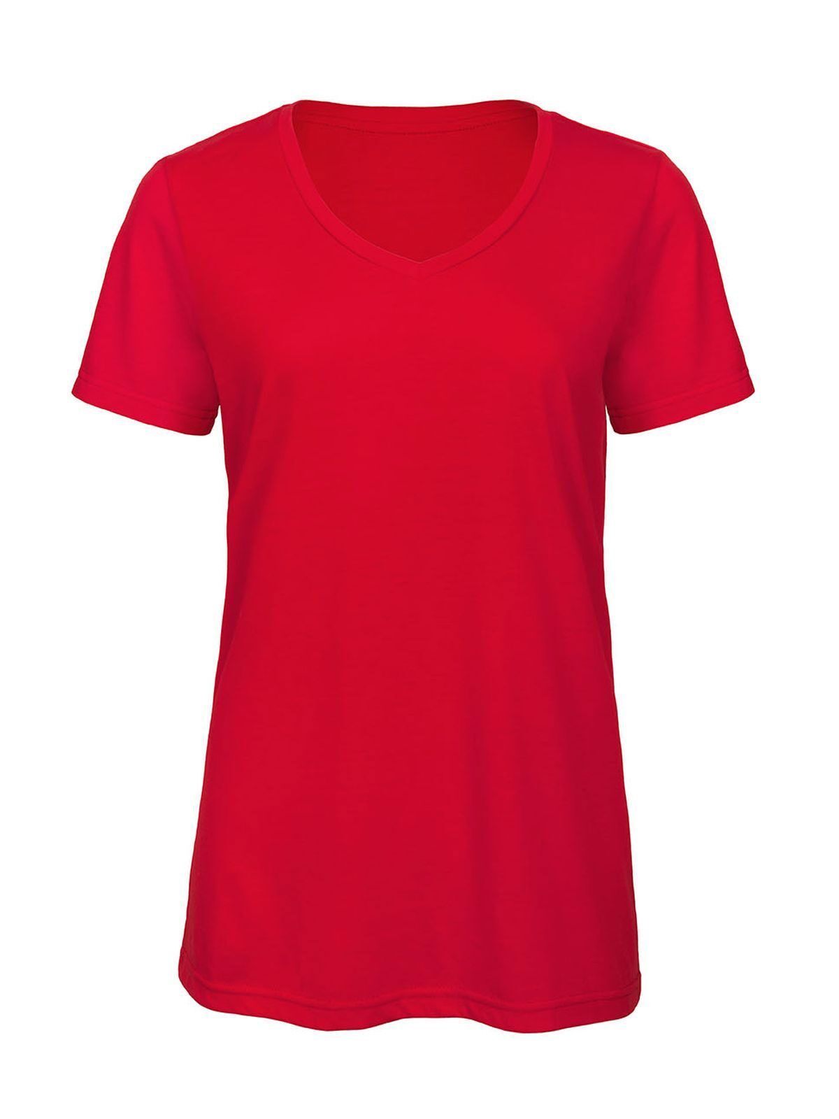 Damen-T-Shirt mit V-Ausschnitt aus Triblend-Material - RE004 - Rot