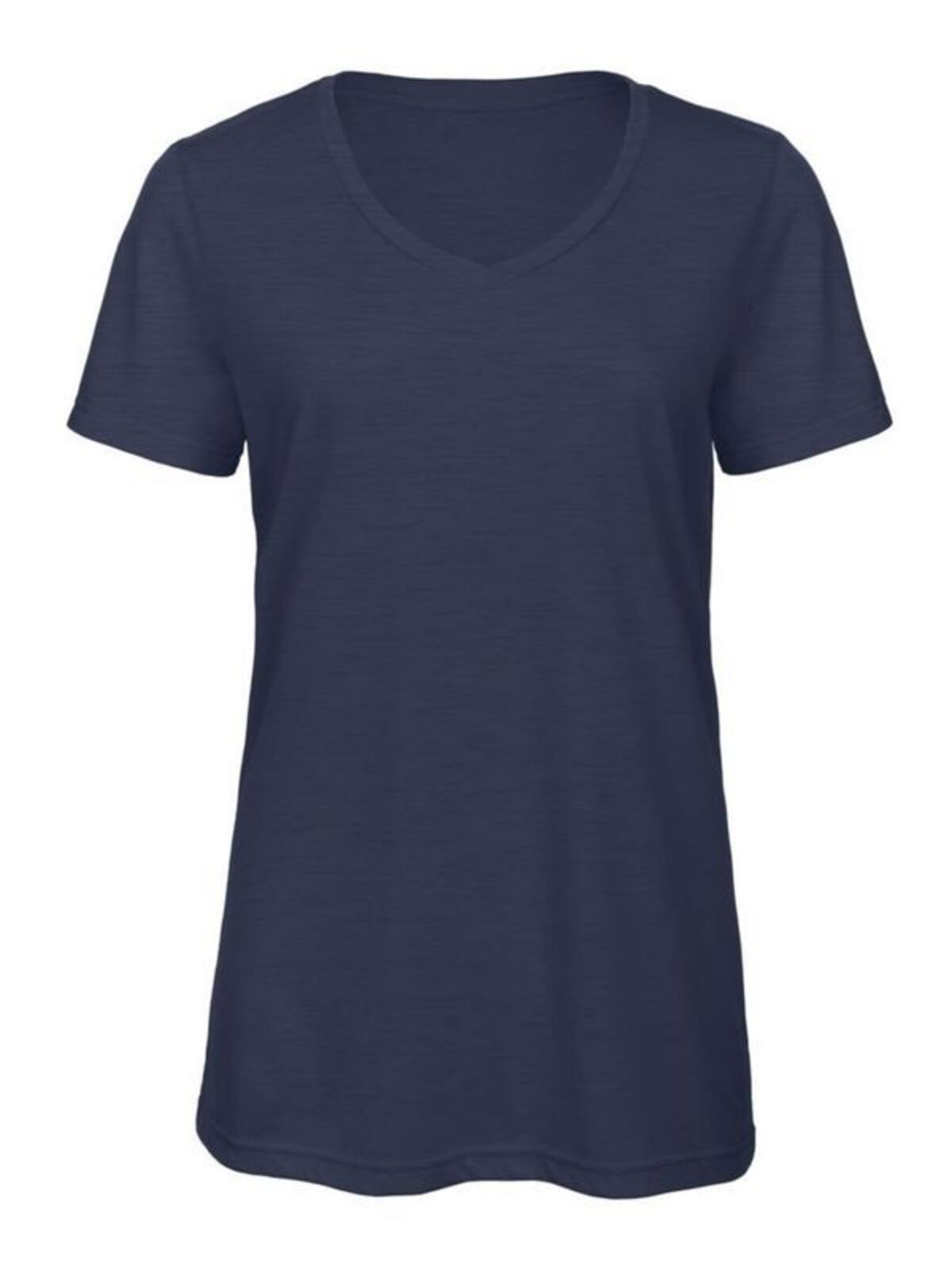 Damen-T-Shirt mit V-Ausschnitt aus Triblend-Material - HN611 - Heather Navy