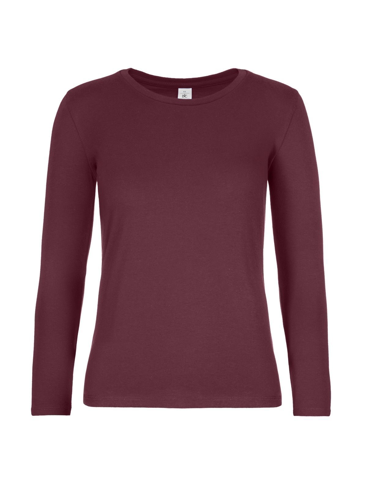 Damen-T-Shirt #E190 Langarm - BU370 - Burgunderrot