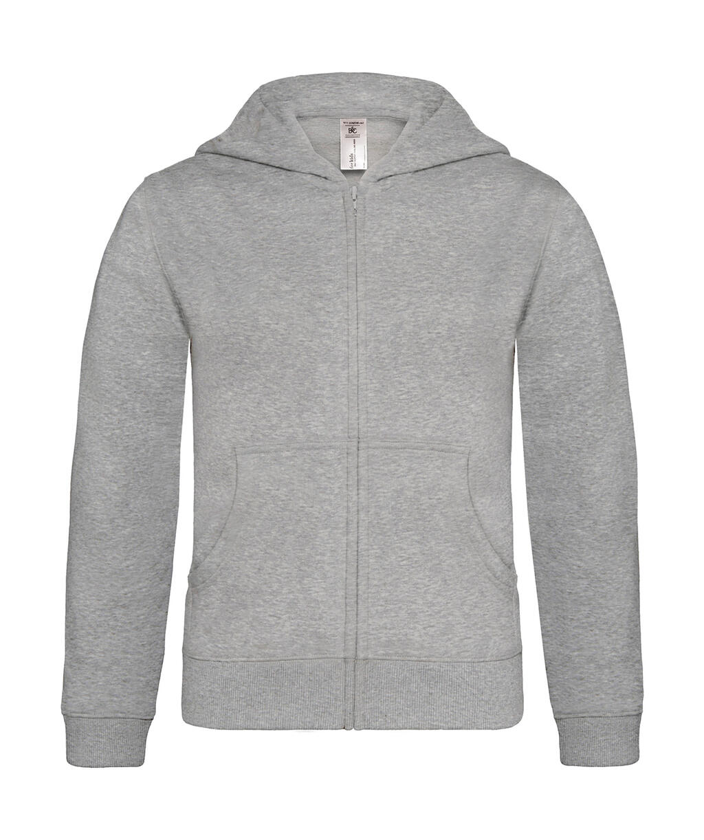 Kinder-Sweatshirt mit Kapuze und durchgehendem Reißverschluss - HG610 - Heidegrau
