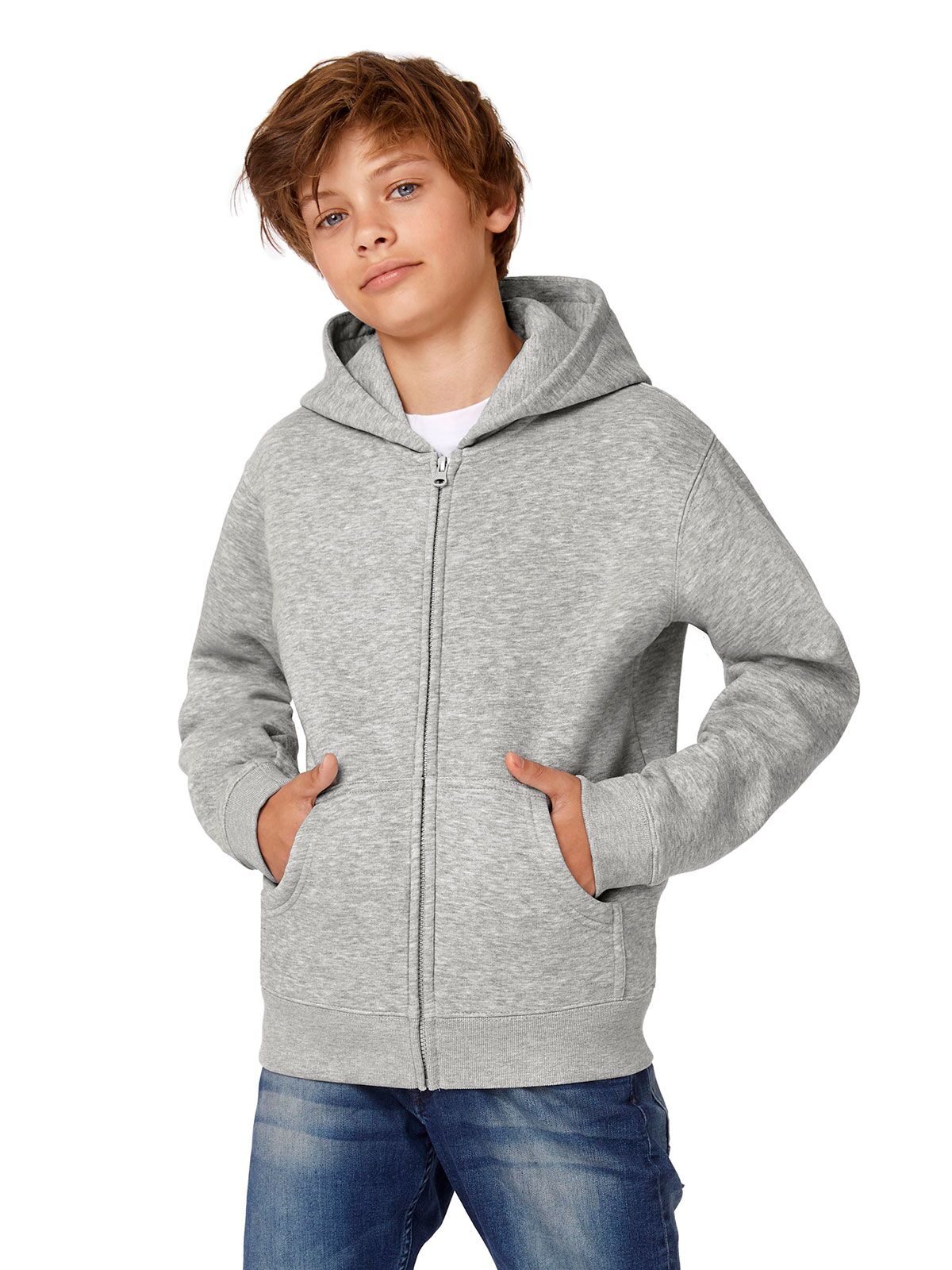 Kinder-Sweatshirt mit Kapuze und durchgehendem Reißverschluss