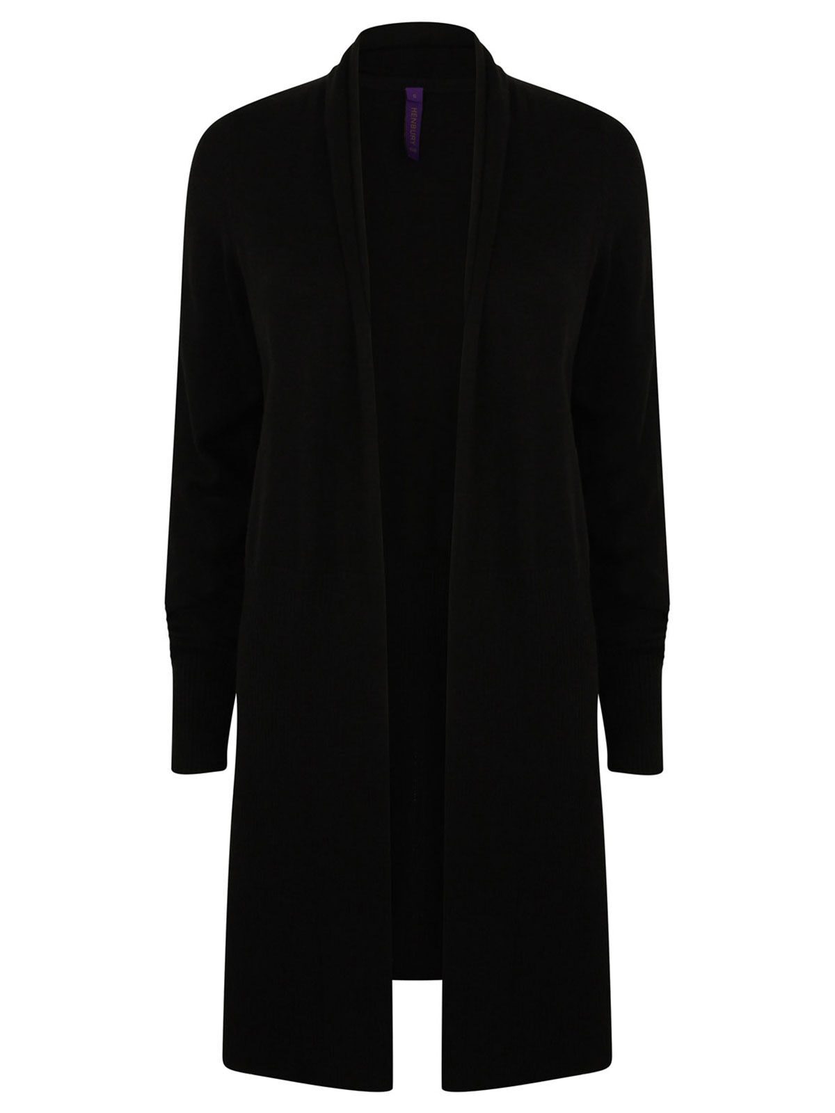 Offener, langer Damen-Cardigan - BLK - BLK – Schwarz