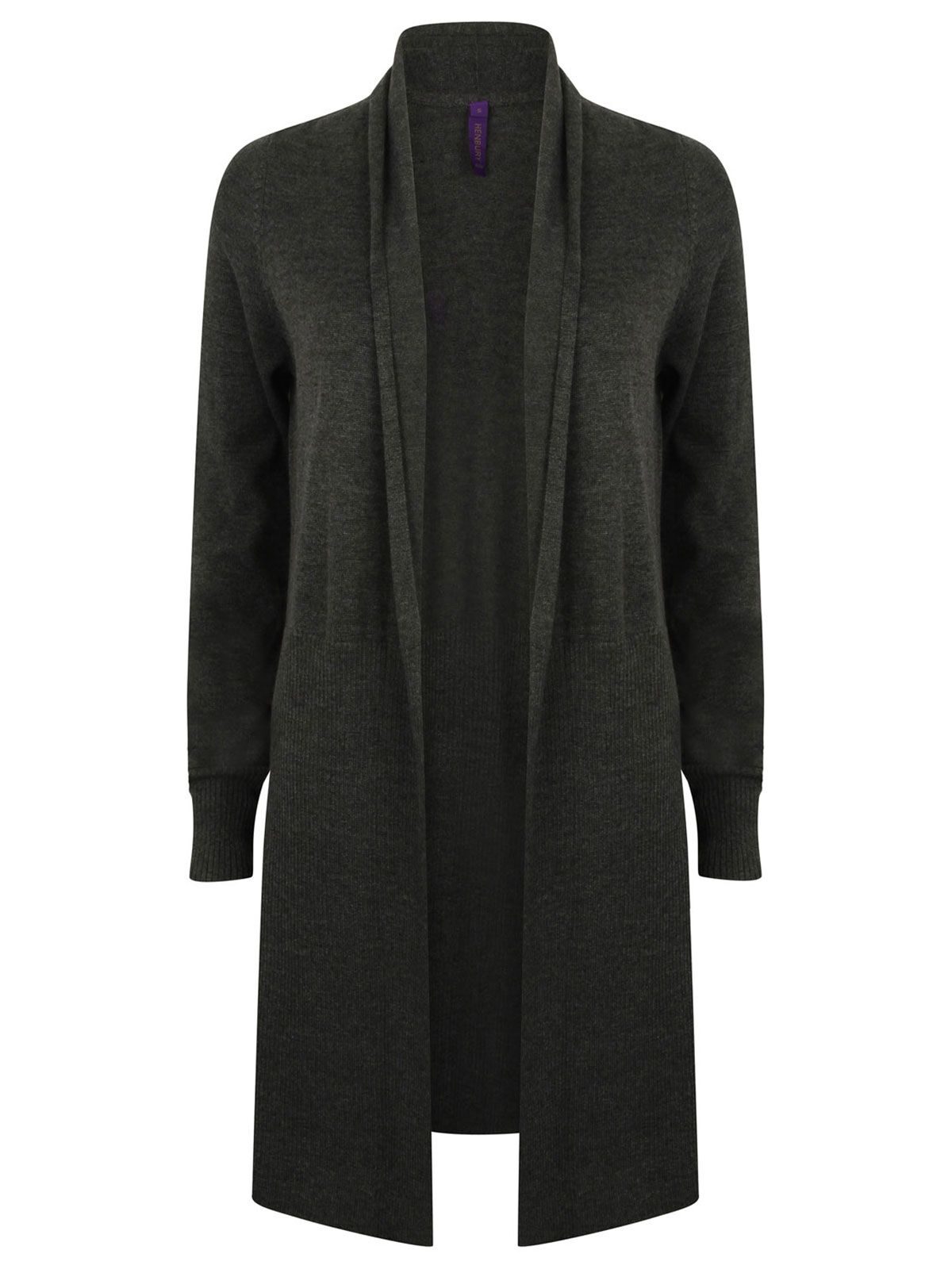 Offener, langer Damen-Cardigan - GRM - Graumeliert