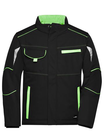 Wattierte Softshell-Arbeitsjacke – Stufe 2 - BLLIM - SCHWARZ-LIMETTEN-GRÜN