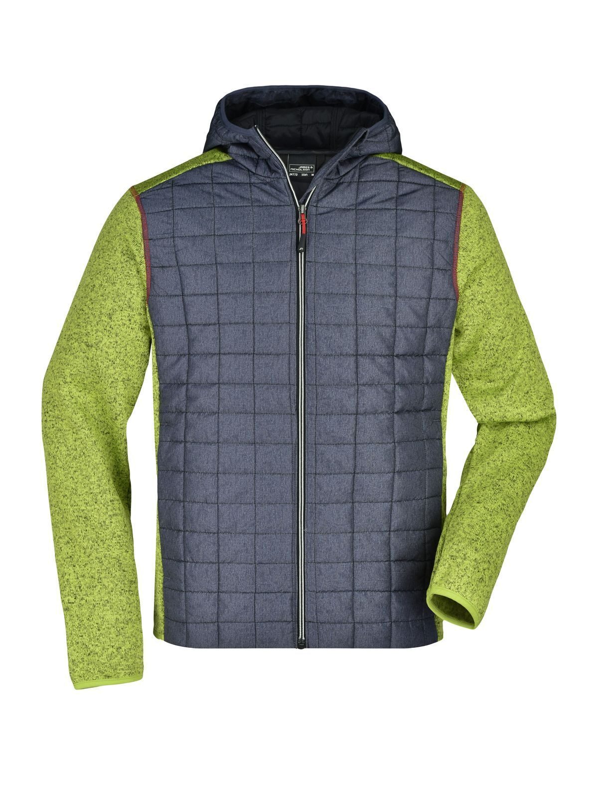 Herren-Strickjacke (Hybrid) - KMANM - Kiwi-Melange/Anthrazit-Melange