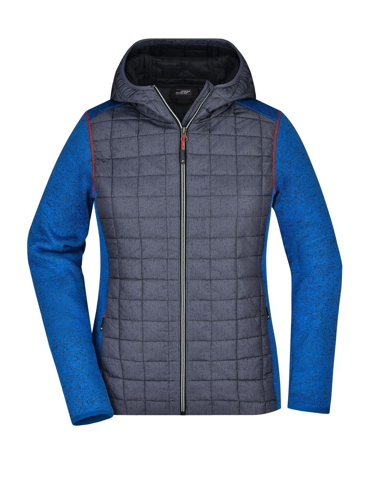 Damen-Strick-Hybridjacke - RMANM - Royal-Melange/Anthrazit-Melan