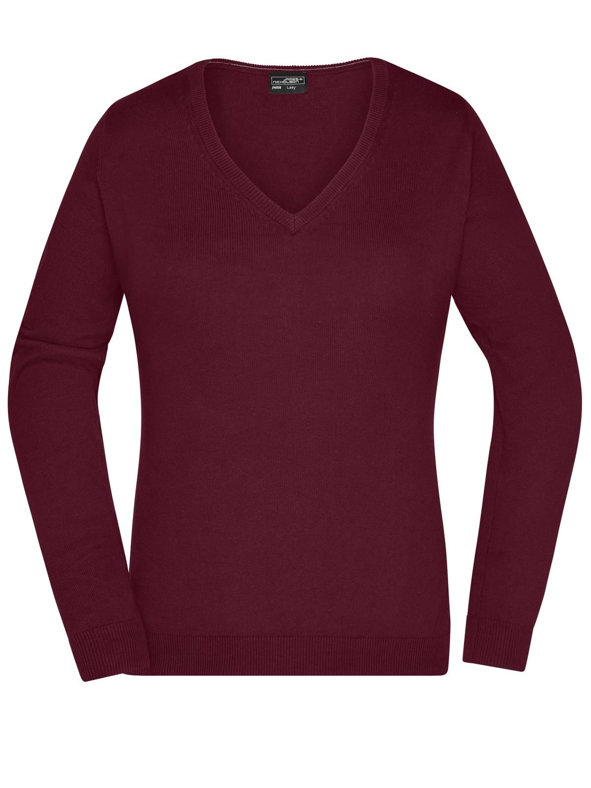 Damen-Pullover mit V-Ausschnitt - BO - Bordeaux