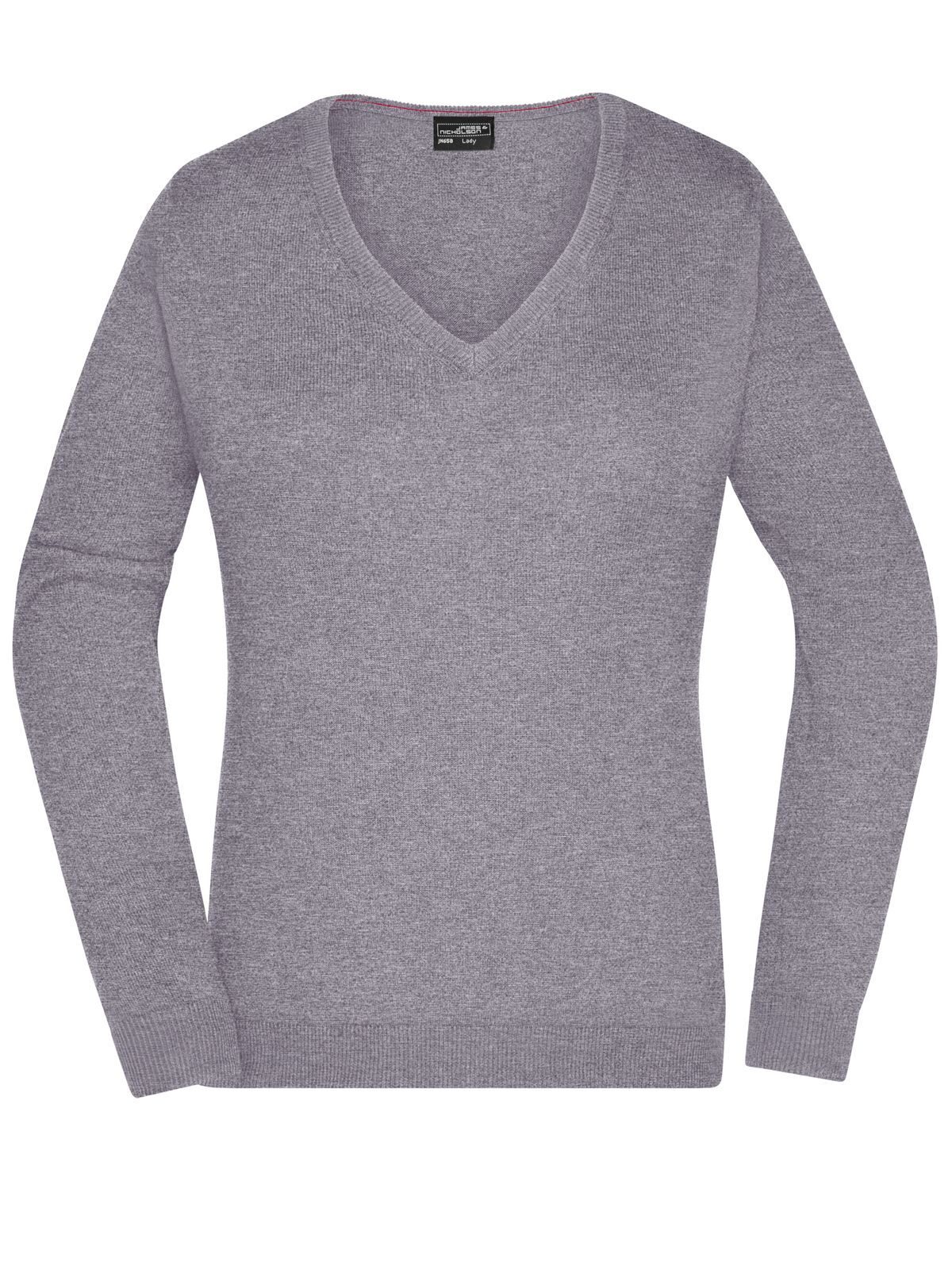 Damen-Pullover mit V-Ausschnitt - GREHE - Graue Heide