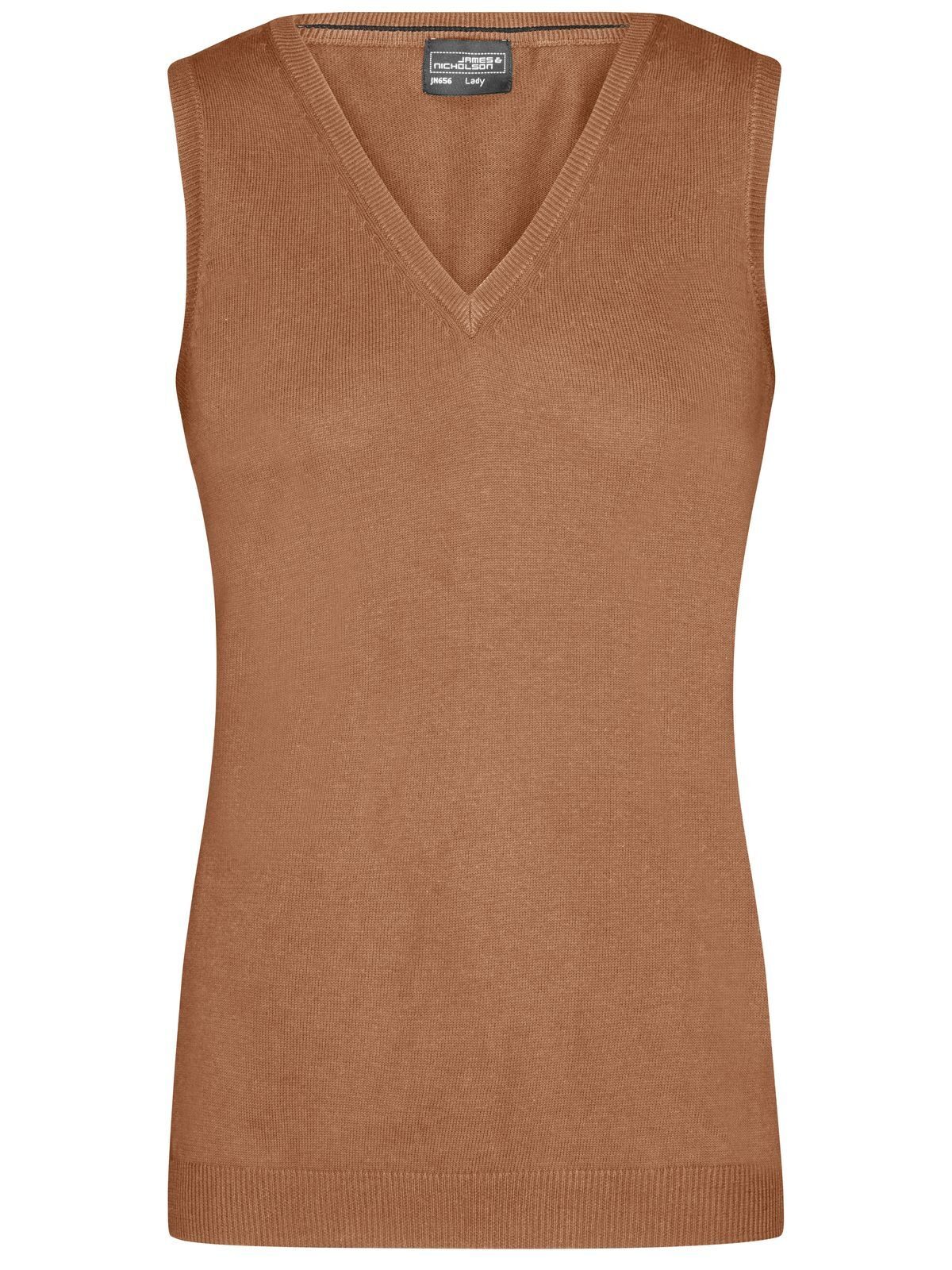 Damen-Pullover mit V-Ausschnitt - CA - Kamel