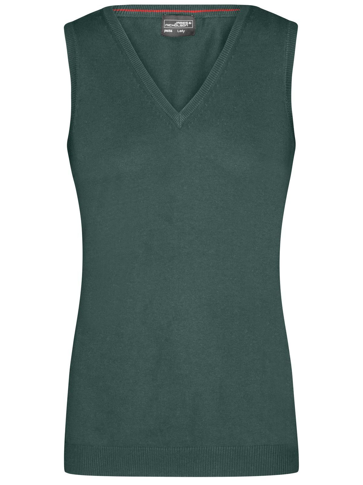 Damen-Pullover mit V-Ausschnitt - FO - FO – Waldgrün