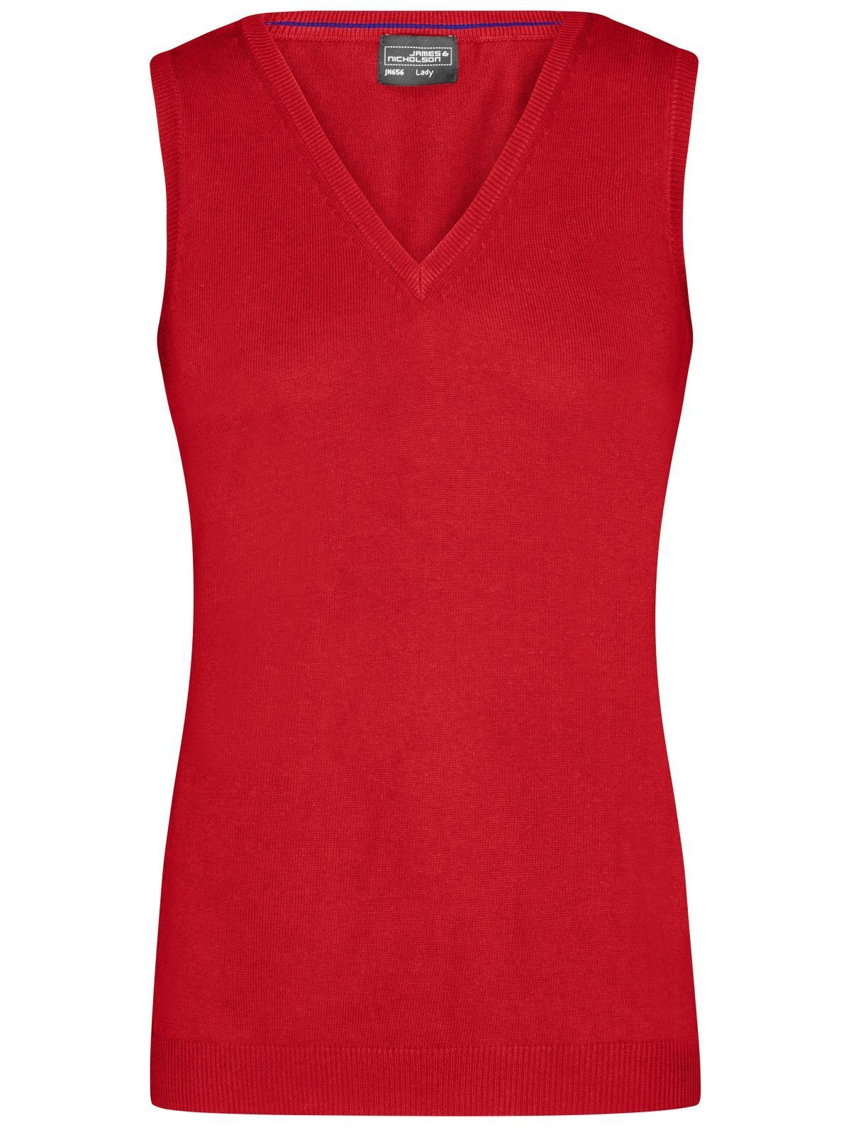 Damen-Pullover mit V-Ausschnitt - RMBK - Red Melange