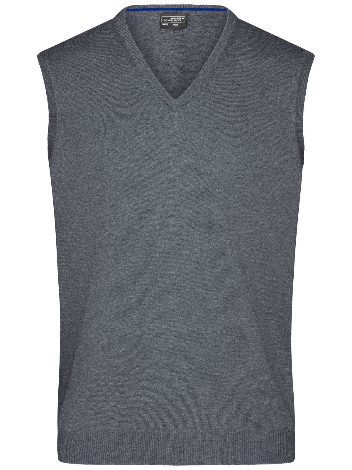 Herren-Pullover mit V-Ausschnitt - GREHE - Graue Heide