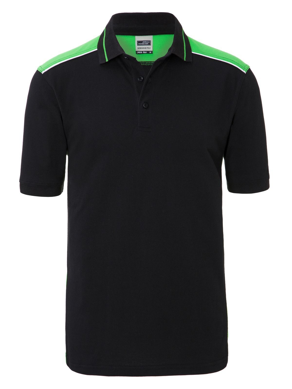 Polo-Shirt für Herren (Arbeitskleidung) - FARBE - - BLLIM - SCHWARZ-LIMETTEN-GRÜN