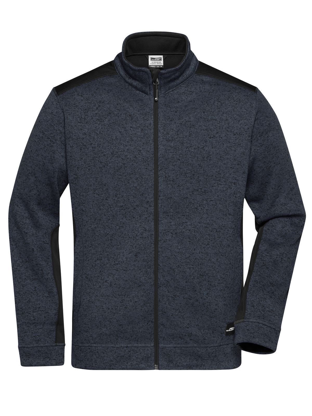 Strickfleecejacke für Herren – ROBUST – - CBMBL - Carbon Melange-Schwarz