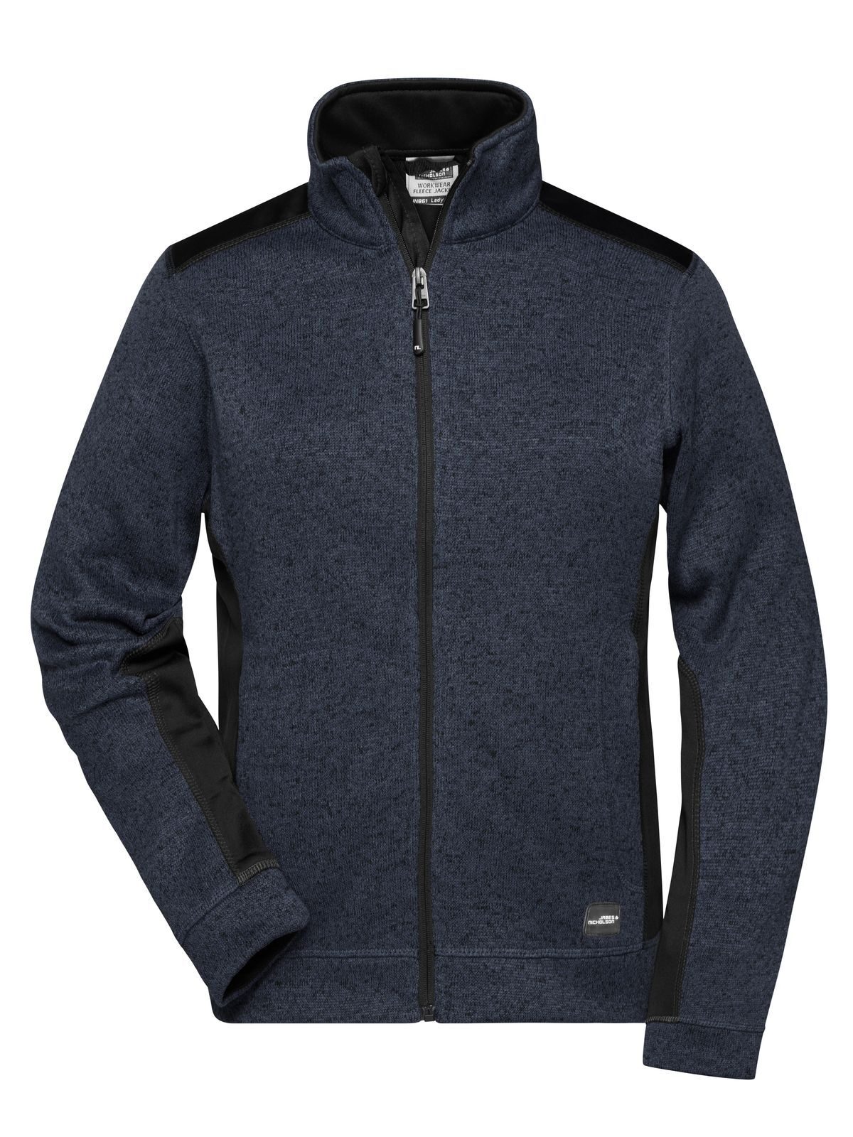 Damen-Strickfleecejacke für Arbeitskleidung -ROBUST- - CBMBL - Carbon Melange-Schwarz