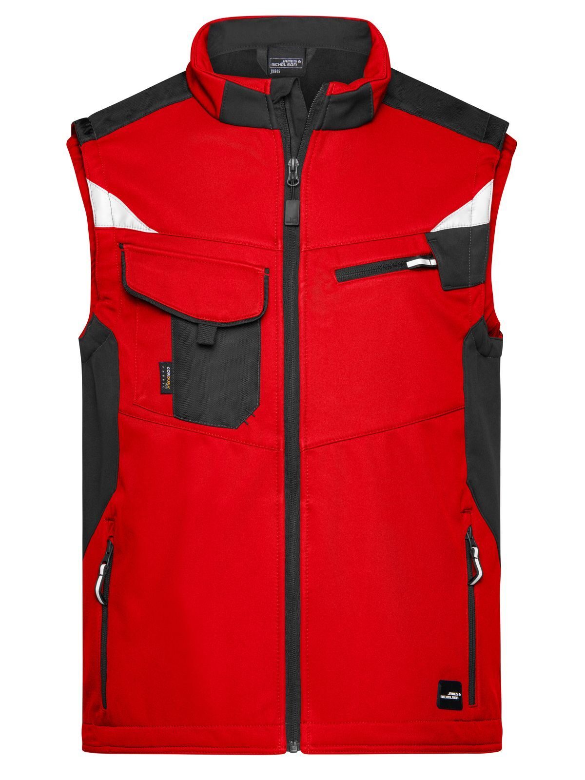 Arbeits-Softshellweste -ROBUST- - RDBL - ROT-SCHWARZ