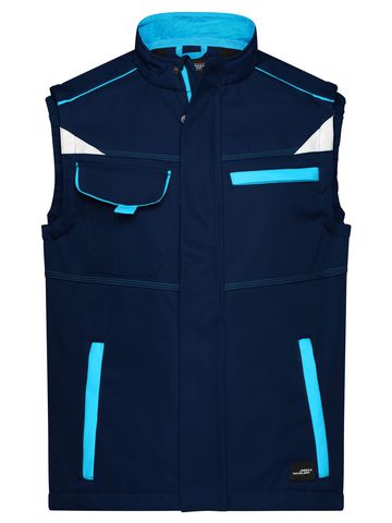 Softshell-Arbeitsweste – Stufe 2 - NYTU - MARINEBLAU-TÜRKIS