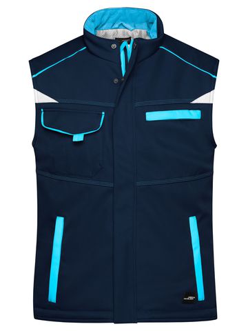 Wattierte Softshell-Arbeitsweste – Stufe 2 - NYTU - MARINEBLAU-TÜRKIS