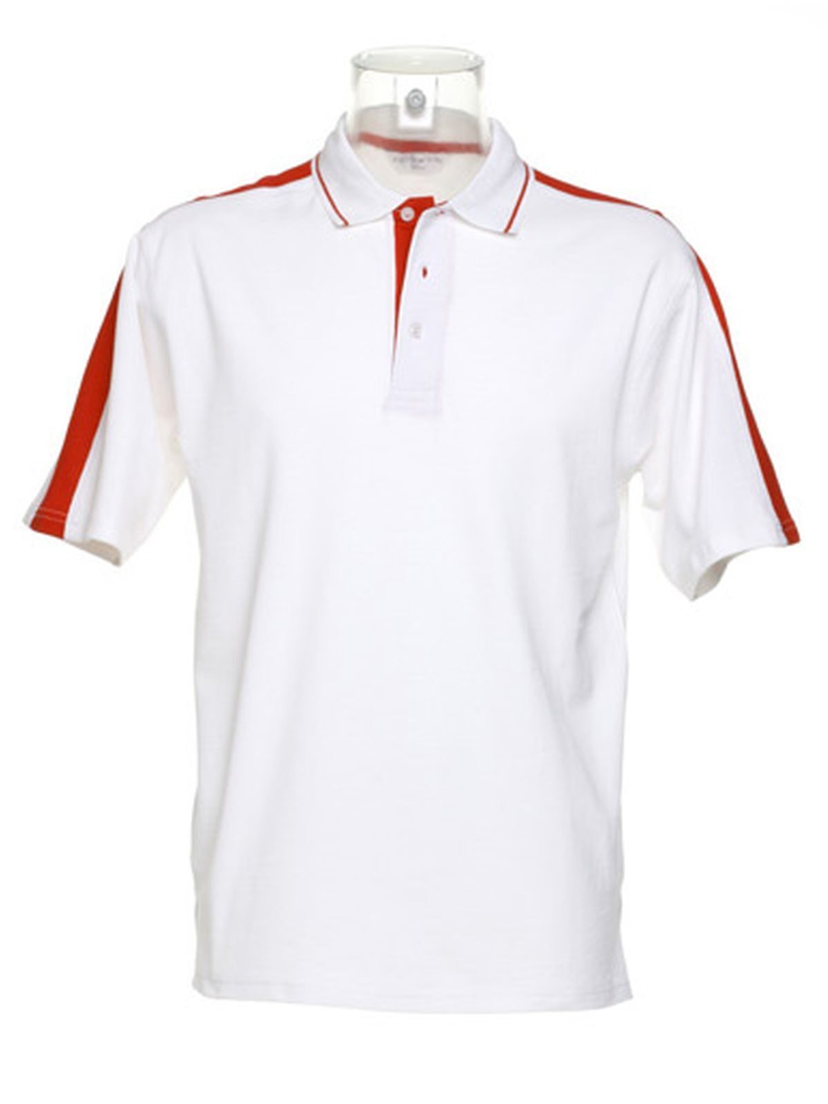 Sportliches Polohemd - WHI-RED – Weiß/Rot