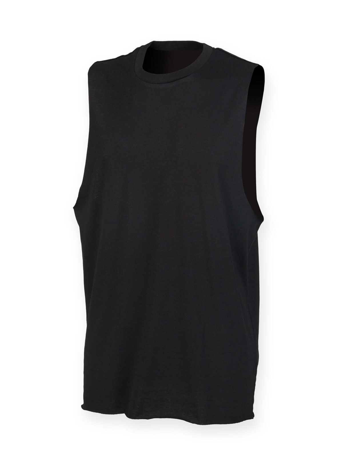 Herrenweste mit hohem Kragen und schrägen Armausschnitten - BLK - BLK – Schwarz