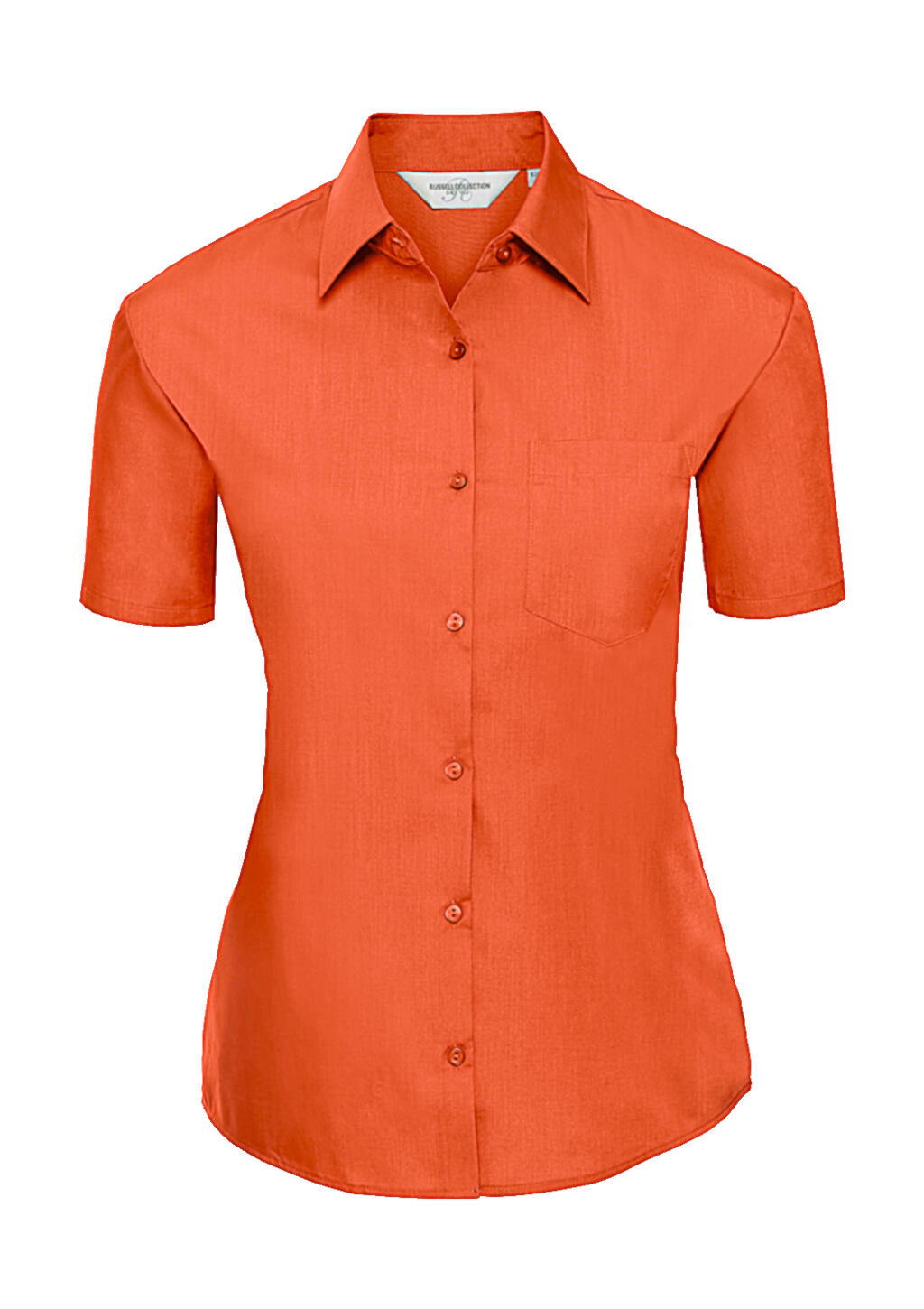 Klassisches Damen-Kurzarmhemd aus Baumwollmischgewebe - 410 - Orange