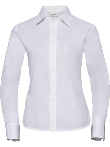 Klassisches Damen-Langarmhemd aus Twill - 30 - Weiß