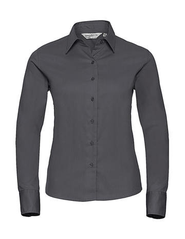 Klassisches Damen-Langarmhemd aus Twill - XW - Zink