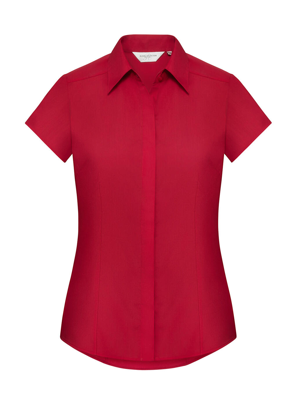 Kurzarm-Popelinehemd für Damen - CR - Klassisches Rot
