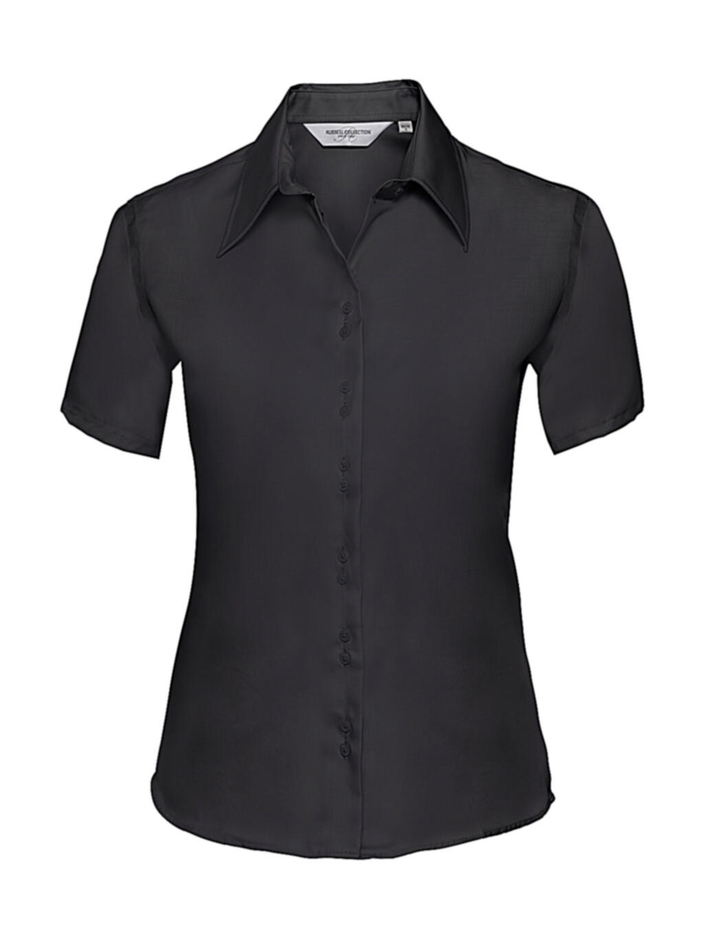 Damen Kurzarm-Tailored Ultimate Non-Bügelhemd - 101 - Schwarz