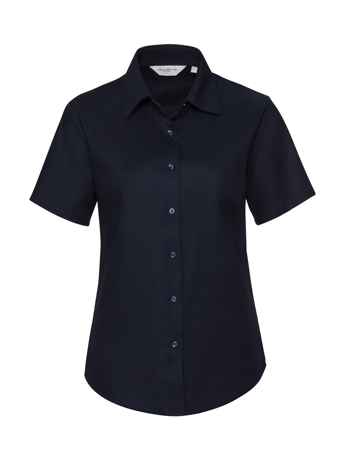 Tailliertes Oxford-Hemd für Damen mit kurzen Ärmeln - NB - Hellblau/Oxfordblau/Weiß