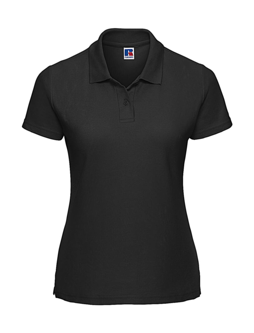 Klassisches Damen-Polo aus Baumwollmischgewebe - 101 - Schwarz