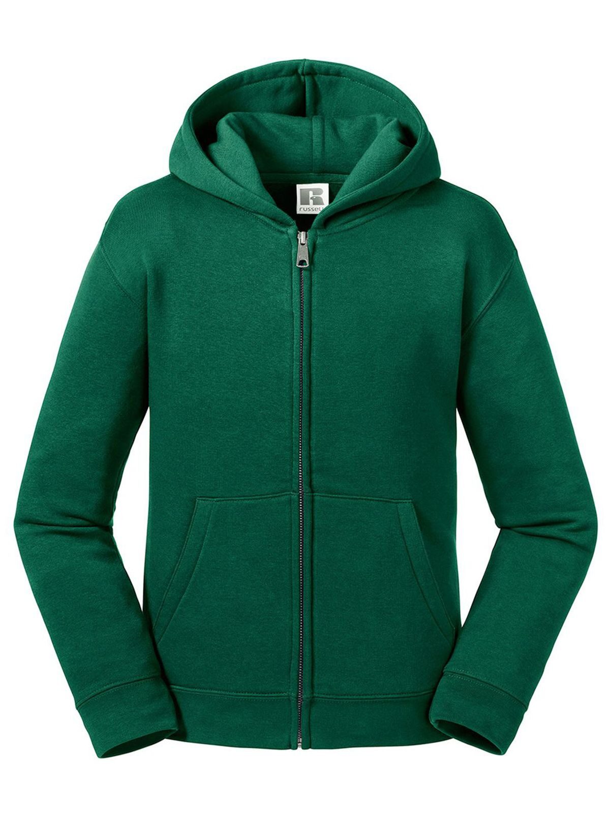 Authentische Kinderjacke mit Kapuze und Reißverschluss - 38 - Flaschengrün