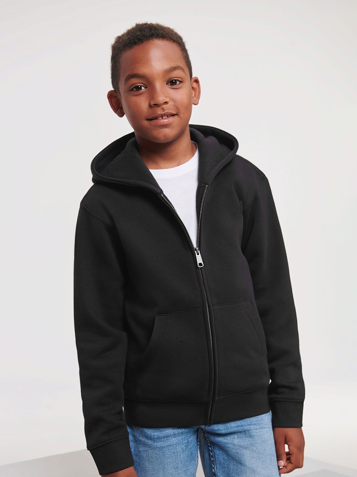 Authentische Kinderjacke mit Kapuze und Reißverschluss