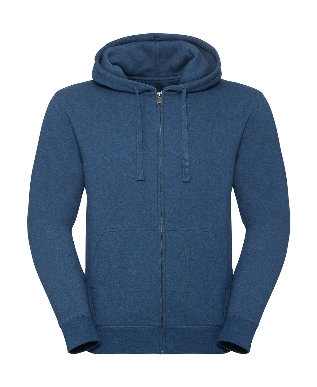 Authentisches Melange-Sweatshirt mit Kapuze und Reißverschluss für Herren - OM - Ozean-Mischung